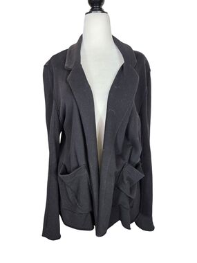 Eileen FisherOrganic cotton unfinished hem French terry Open-Front Knit Blazer